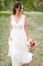 Load image into Gallery viewer, V Neck V Back Wedding Dresses Beach