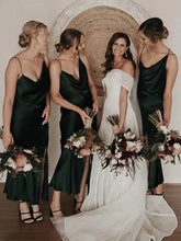 Carica l&#39;immagine nel visualizzatore di Gallery, Ankle Length Bridesmaid Dresses for Wedding Party Silk