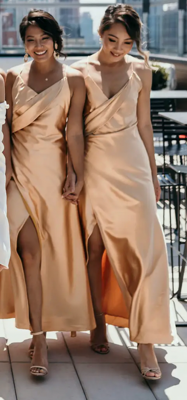 Ankle Length Bridesmaid Dresses Spaghetti Straps Slit Side Ankle Length Bridesmaid Dresses Spaghetti Straps Slit Side