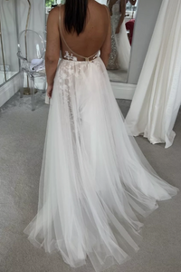 V Neck Wedding Dresses Bridal Gown Backless