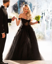 Load image into Gallery viewer, Black Wedding Dresses Bridal Gown Backless