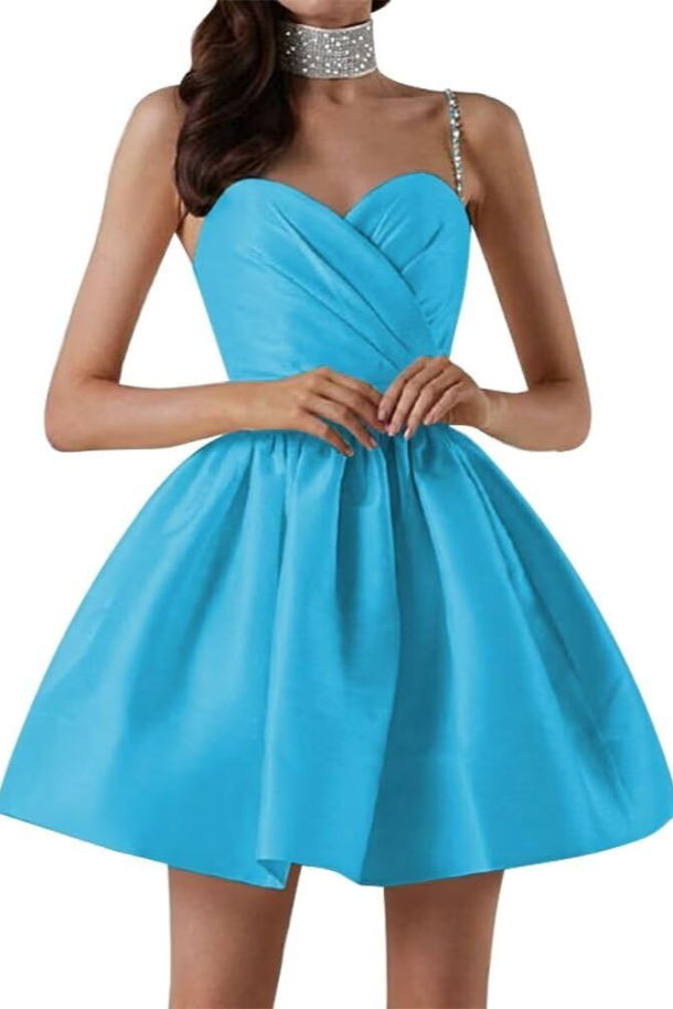 Straps Short Homecoming Gown
