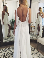 Load image into Gallery viewer, Backless Wedding Dresses Bridal Gown Slit Side Lace