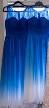 Load image into Gallery viewer, Blue and White Ombre Bridesmaid Dresses for Wedding Party