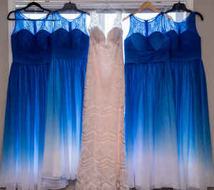Blue and White Ombre Bridesmaid Dresses for Wedding Party