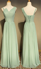 Load image into Gallery viewer, Sage Bridesmaid Dresses For Wedding Party Chiffon Long Length