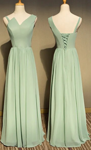 Sage Bridesmaid Dresses For Wedding Party Chiffon Long Length