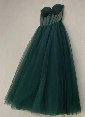 Sweetheart Prom Dresses Tea Length Green