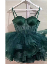 Carica l&#39;immagine nel visualizzatore di Gallery, Sparkly Short Homecoming Dresses Prom Dresses Corset