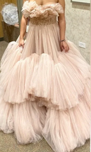 Laden Sie das Bild in den Galerie-Viewer, Pink Strapless Princess Dresses Prom Dresses Floor Length