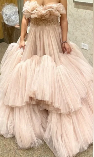 Pink Strapless Princess Dresses Prom Dresses Floor Length