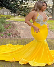 Load image into Gallery viewer, Yellow Plus Size Prom Dresses Sexy