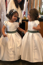 Charger l&#39;image dans la galerie, Floor Flower Girl Dresses Short Sleeves