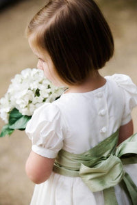 Flower Girl Dresses with Sash Short Sleeves