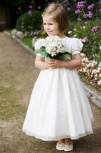 Charger l&#39;image dans la galerie, Flower Girl Dresses with Sash Short Sleeves