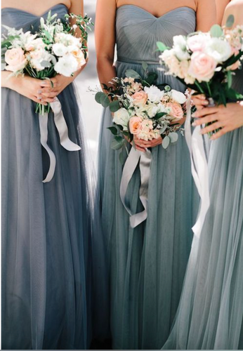 Gray Sweetheart Bridesmaid Dresses Floor Length