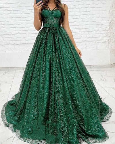 Sparkly Prom Dresses Green