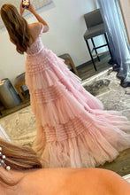 Load image into Gallery viewer, Long Pink Prom Dresses with Bowknot