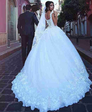 Load image into Gallery viewer, White Wedding Dresses Bridal Gown with Lace