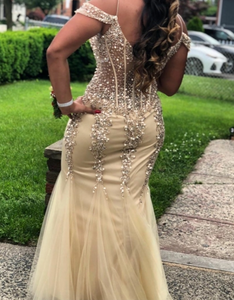 Off Shoulder Prom Dresses Mermaid with Beading