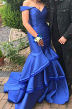 Laden Sie das Bild in den Galerie-Viewer, Royal Blue Prom Dresses Mermaid Off Shoulder