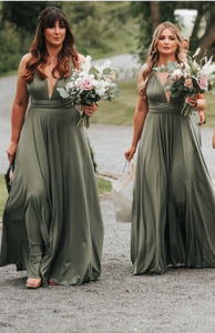 Convertible Olive Green Bridesmaid Dresses for Wedding Party