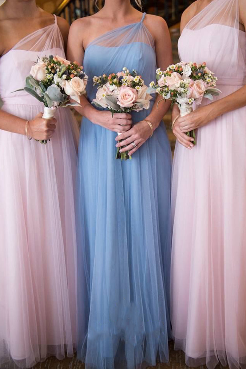 One Shoulder Bridesmaid Dresses Floor Length