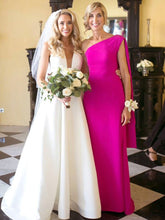 Load image into Gallery viewer, Fuchsia Mother of the Bride Dresses One Shoulder