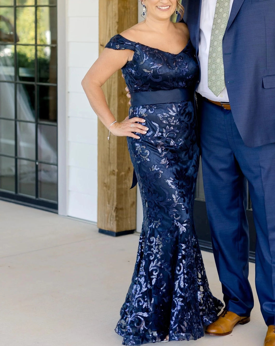 Off Shoulder Mother of the Bride Dresses Dark Royal Blue