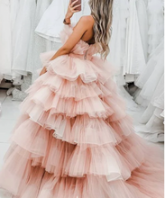Load image into Gallery viewer, Pink Strapless Princess Dresses Prom Dresses Thousands-layers Puffy