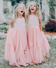 Load image into Gallery viewer, Pink Flower Girl Dresses Tulle Floor Length