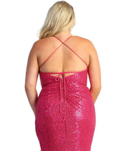 Load image into Gallery viewer, Plus Size Prom Dresses Sequin Sexy Long