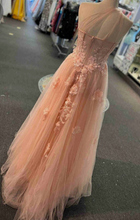 Load image into Gallery viewer, One Shoulder Prom Dresses Tulle with Lace Appliques