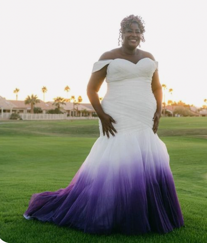 Plus Size Wedding Dresses Bridal Gown Gradient Purple