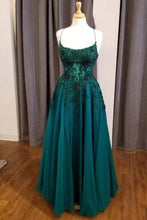 Charger l&#39;image dans la galerie, Emerald Green Beaded Prom Dresses Formal Gown