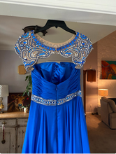 Laden Sie das Bild in den Galerie-Viewer, Prom Dresses Royal Blue Rhinestones