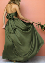 Load image into Gallery viewer, Olive Green Prom Dresses Two Piece Slit Side