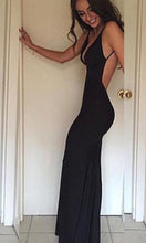 Load image into Gallery viewer, Black Prom Dresses Spandex Floor Length