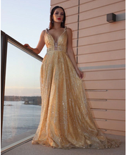 Load image into Gallery viewer, Sparkly Prom Dresses Sequins Straps