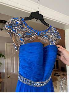 Prom Dresses Royal Blue Rhinestones