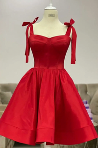 Red Homecoming Dresses Tea Length