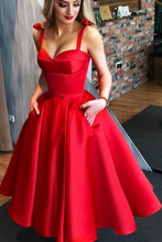 画像をギャラリービューアに読み込む, Red Homecoming Dresses Tea Length