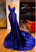 Cargar imagen en el visor de la galería, Prom Dresses Royal Blue Slit Side