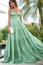 Load image into Gallery viewer, Sage Prom Dresses with Corset