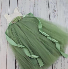 Load image into Gallery viewer, Sage Green Flower Girl Dresses Tulle with Sash