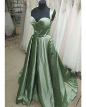 Load image into Gallery viewer, Sage Green Prom Dresses with Corset