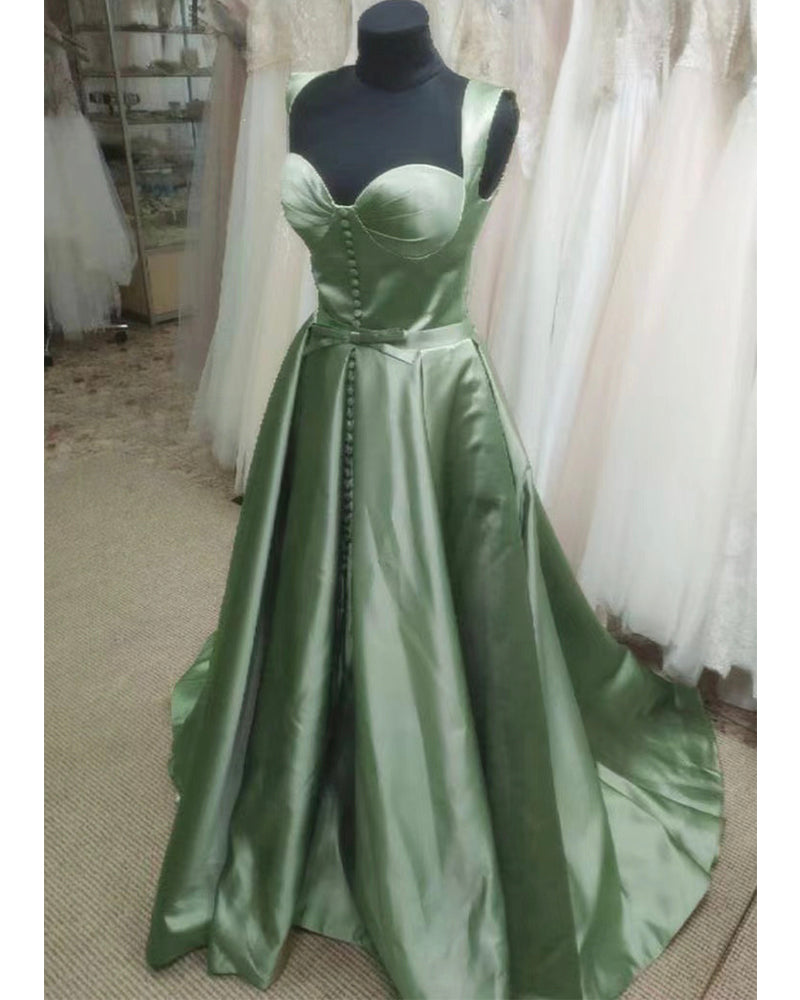 Sage Green Prom Dresses with Corset