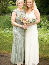 Load image into Gallery viewer, Sage Mother of the Bride Dresses with Beaded