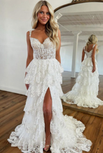 Load image into Gallery viewer, Wedding Dresses Bridal Gown Spaghetti Straps Tiered