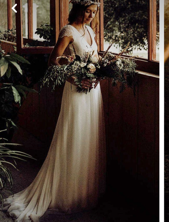 Vintage Wedding Dresses Bridal Gown Cap Sleeves